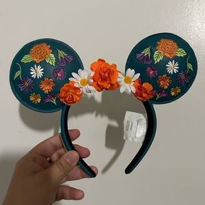 Floral Embroidered Mouse Ears Headband